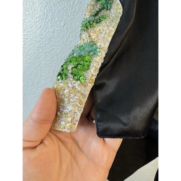 80s 90s Flamingo Sequin Sea Shell Vest Tropical Sparkle Palm Tree Large Beach - Picture 7 of 12